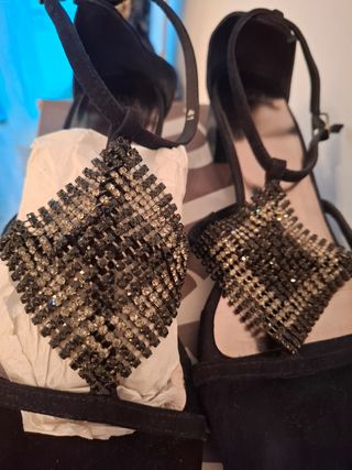 Sandalias piel Riva di Mare negras, talla 41