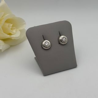 Pendientes de oro blanco 18kt con diamante