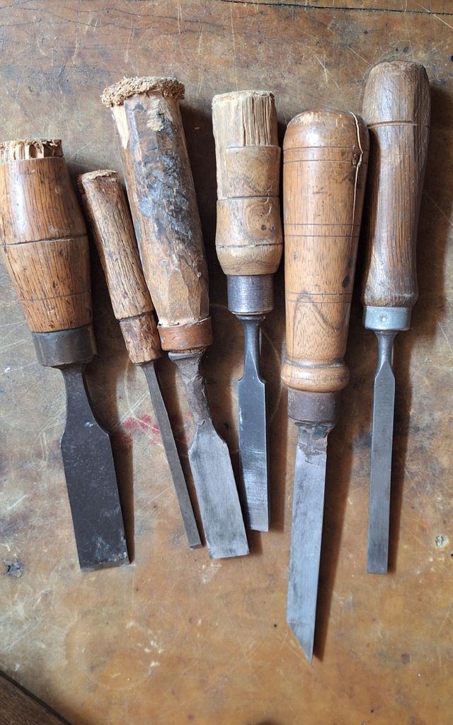 Formones carpintero antiguos (6 uds)