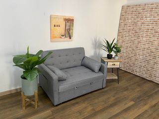Sofá cama gris - 2 plazas