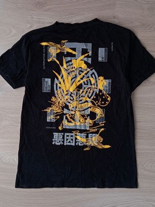 Camiseta gráfica estampada negra hombre Pull&Bear