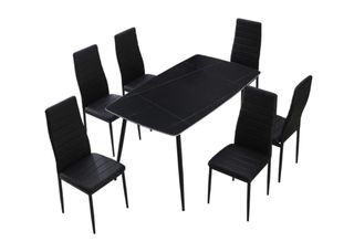 MESA CRISTAL TEMPLADO + 6 SILLAS