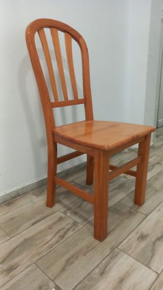 Silla madera pino marrón
