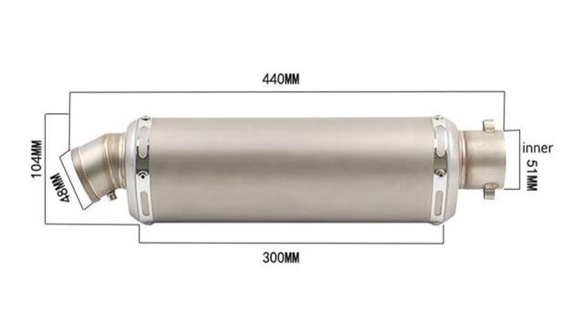 Tubo escape moto universal - 440mm
