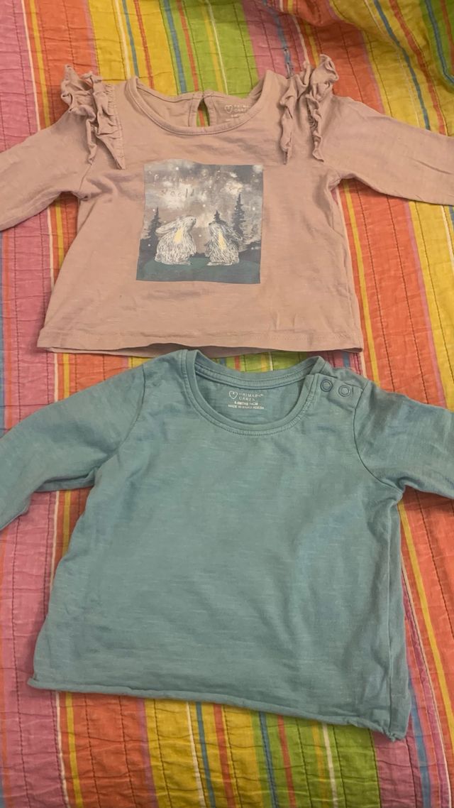 2 Camisetas bebé 6-9 meses