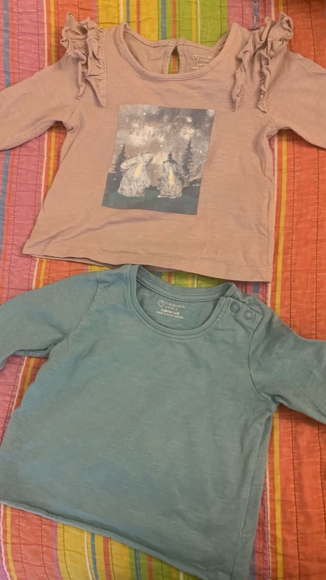 2 Camisetas bebé 6-9 meses