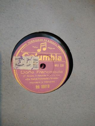 Discos pizarra gramófono - DOÑA FRANCISQUITA