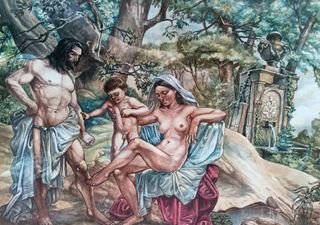 Quadro Dipinto acquarello - Famiglia