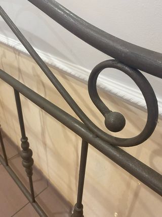 Cabezal cama metal gris