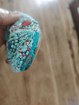 Zapatos de abalorios turquesa