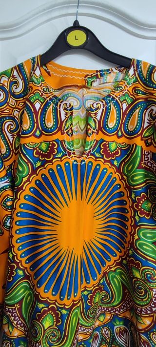 Vestido largo estampado - Talla L