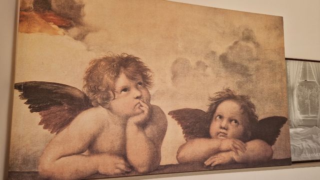 Lienzo estampado ángeles 136x86 cm