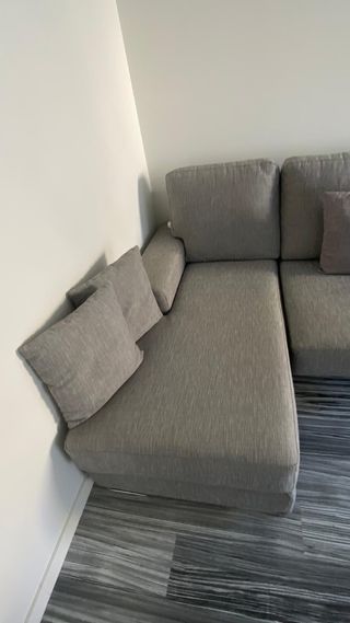 Sofá chaise longue gris - 3 plazas