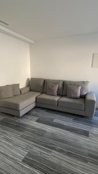 Sofá chaise longue gris - 3 plazas