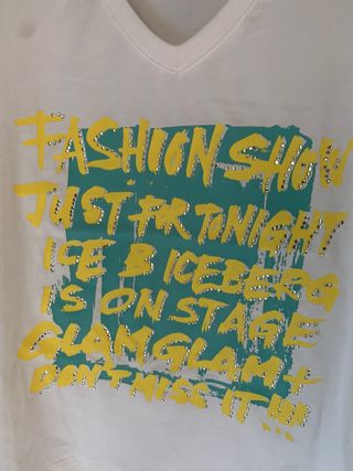 Maglia ICE B bianca e gialla