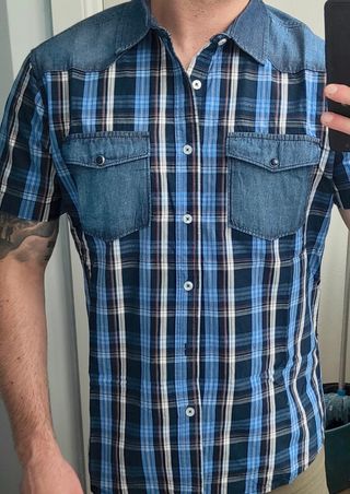 Camisa cuadros azul - verano