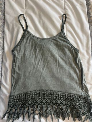 Top tirantes verde con lentejuelas