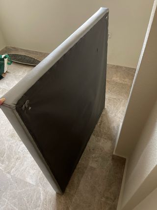 Cabecero cama piel sintética gris plata