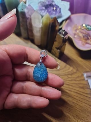 Colgante apatita azul plata