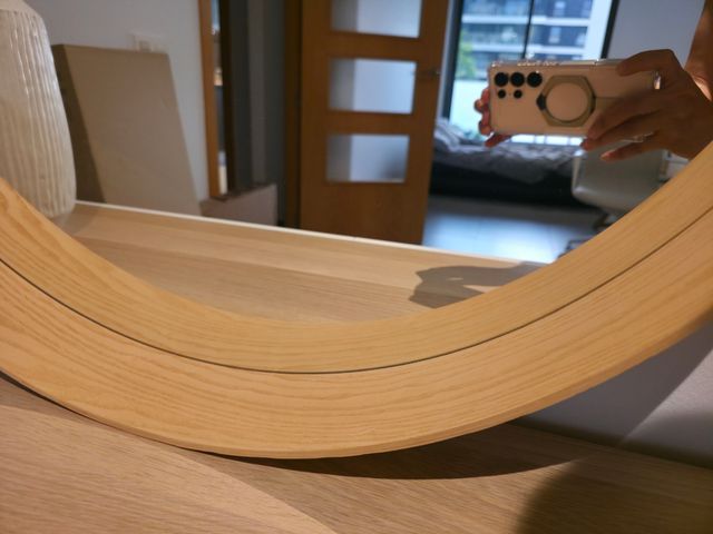 Espejo redondo Nogal - Madera - 80 cm de diámetro