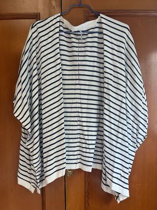 Cardigan rayas Stradivarius blanco-azul