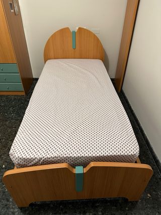 Cama individual infantil madera 195x90