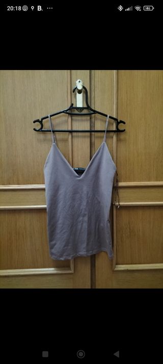 Top Marrón Zara - Tirantes