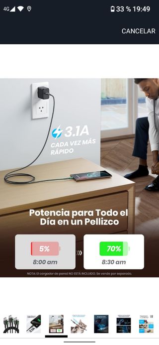 Pack 3 Cables USB-C Carga Rápida