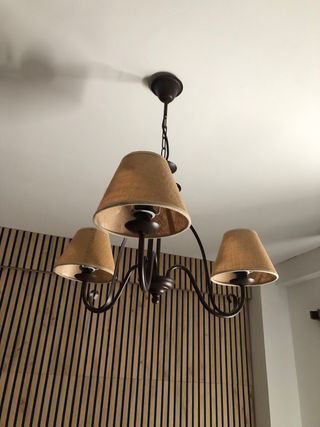Lampara rústica 3 luces forja