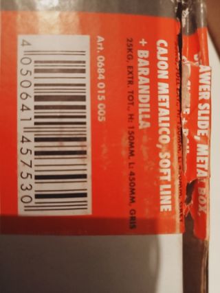 Cinco juegos deGuías cajón WÜRTH | 450mm metal gri