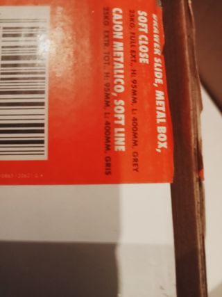 Cinco juegos deGuías cajón WÜRTH | 450mm metal gri