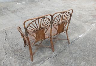 Sillón doble bambú antiguo