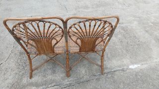 Sillón doble bambú antiguo