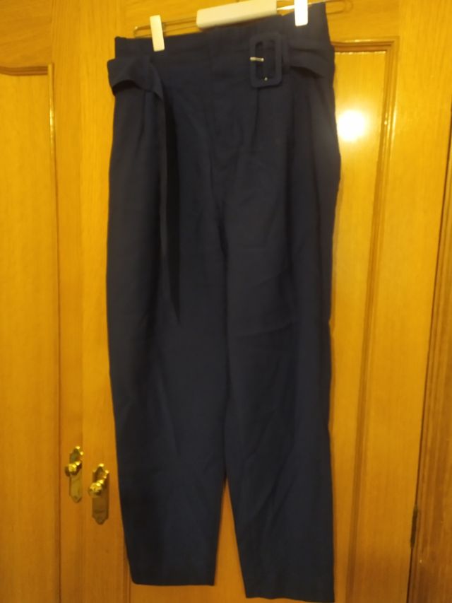 Pantalón azul marino c/cinturón