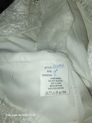 Vestido novia talla ×l sin usar