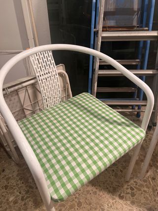 2 sillas vintage metal y tela