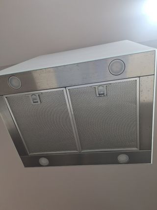 Campana extractora cristal blanco