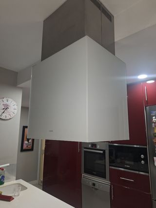 Campana extractora cristal blanco