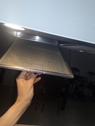 Campana extractora cristal blanco