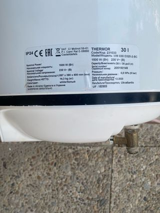 Termo eléctrico Thermor 30L