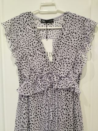 Vestido ZARA lila y negro