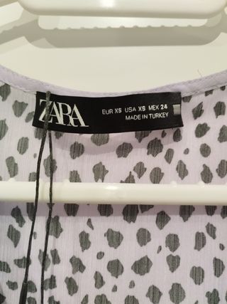 Vestido ZARA lila y negro