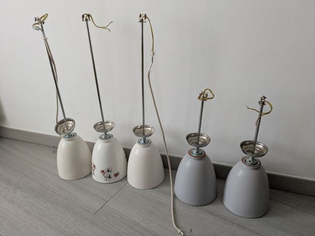 5 Lámparas de cerámica vintage