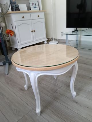 Conjunto aparador vitrina blanco madera
