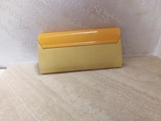 Pochette gialla senape - pelle scamosciata