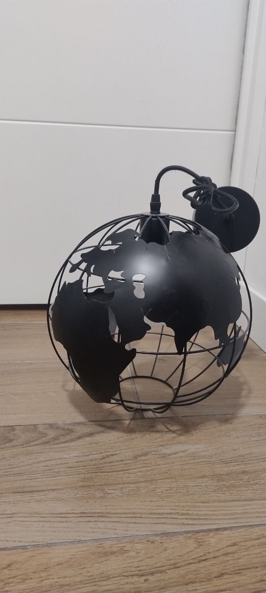 Lámpara globo terráqueo - Metal negra