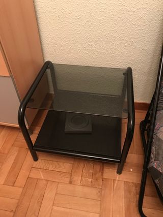 Mesa cristal - negra y transparente