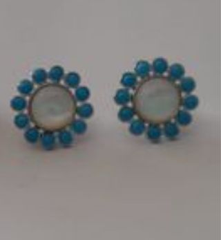 Pendientes Tous Camille turquesa en blanco y azul