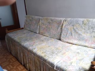 Colchón 90cm y Sofá cama vintage - beige, multicol