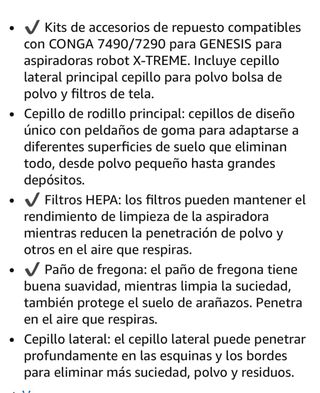 Repuestos Conga: Cepillos, filtros, mopa cecotec 